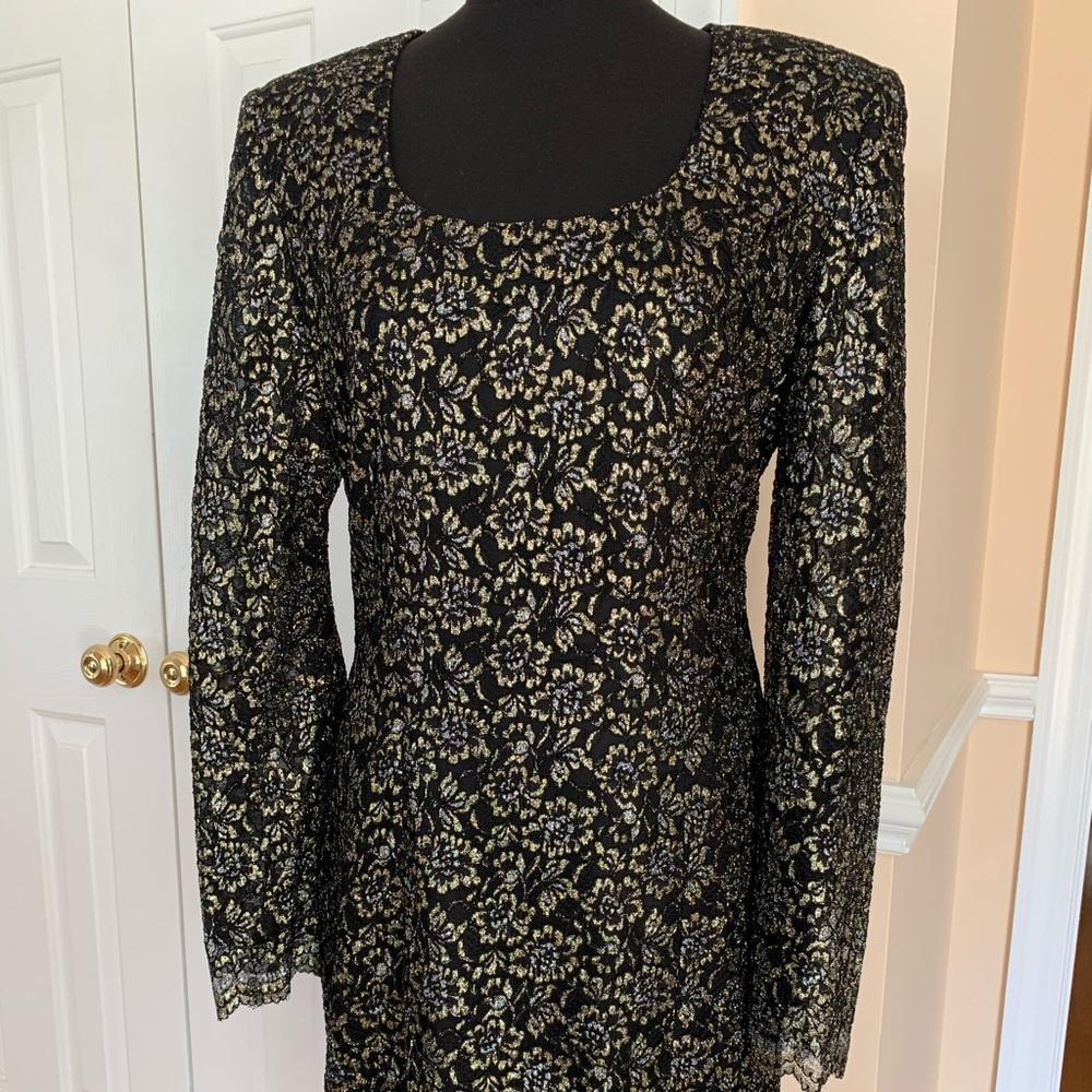 Black and Gold Laced Dress